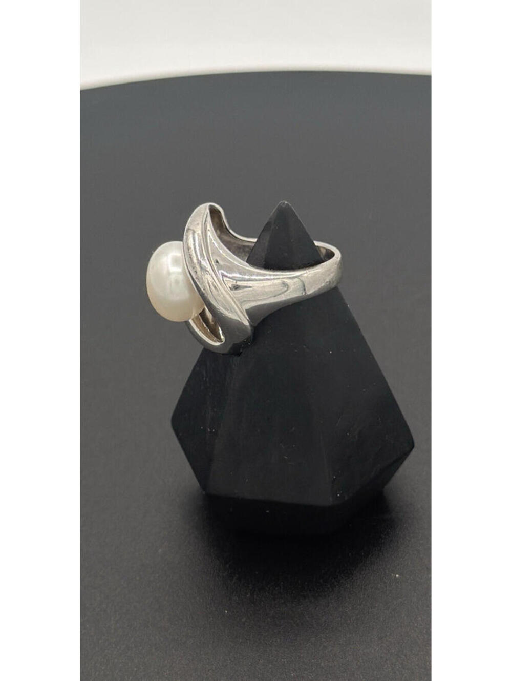 925 Sterling Silver Cultured Pearl Swirl Wrap Ring Size 8 - Picture 2 of 9